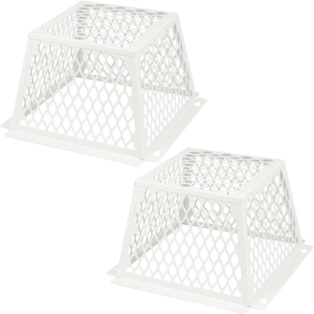 Navellon Dryer Vent Bird Guard 5-6" Steel Ventilation Cage 2 PCs White